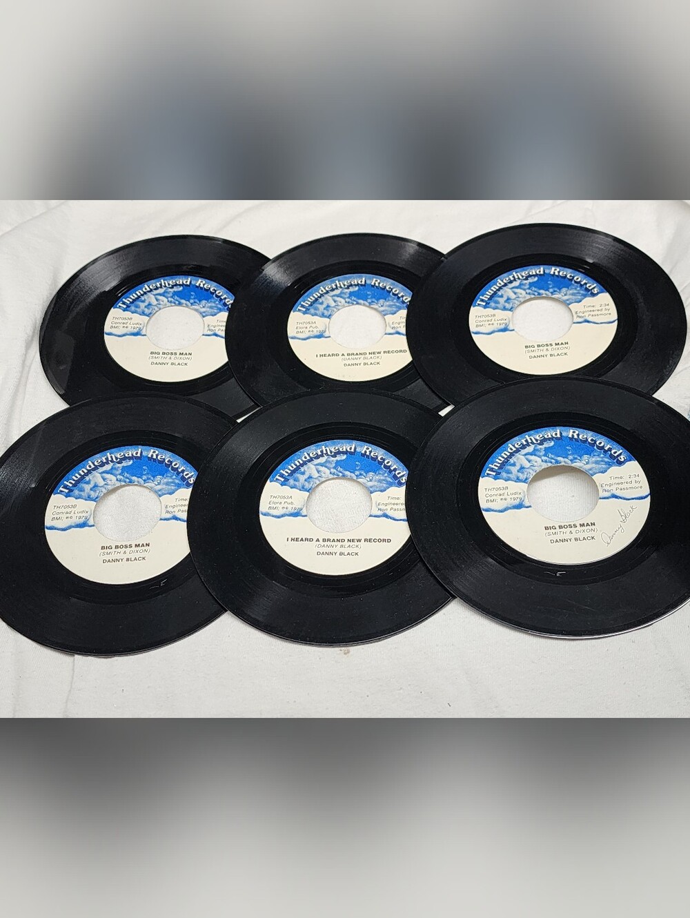 6pc Danny Black vinyl 45 Records